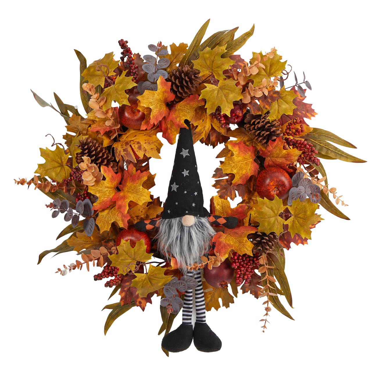 28&#x22; Harvest Fall Gnome Autumn Wreath